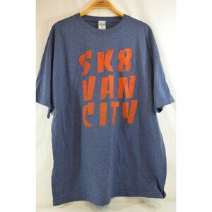 SK8 Vancity Vancouver BC Skater T-Shirt Mens 2XL Alstyle Blue Orange